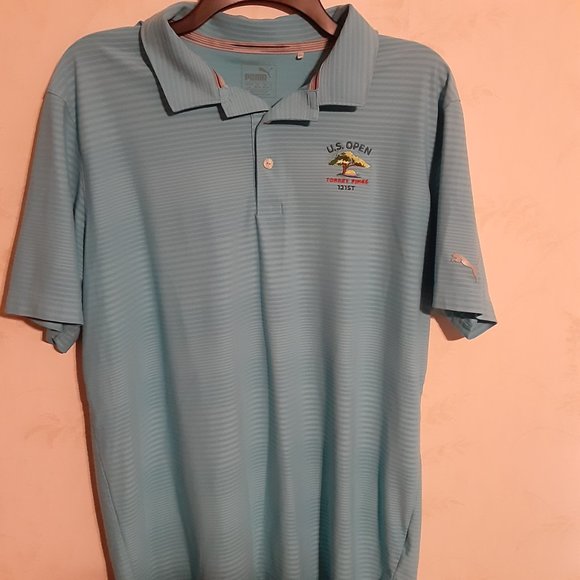 Puma Men's U.S. Open Torrey Pines 121st SS Striped Polo Shirt Size L - Picture 3 of 8